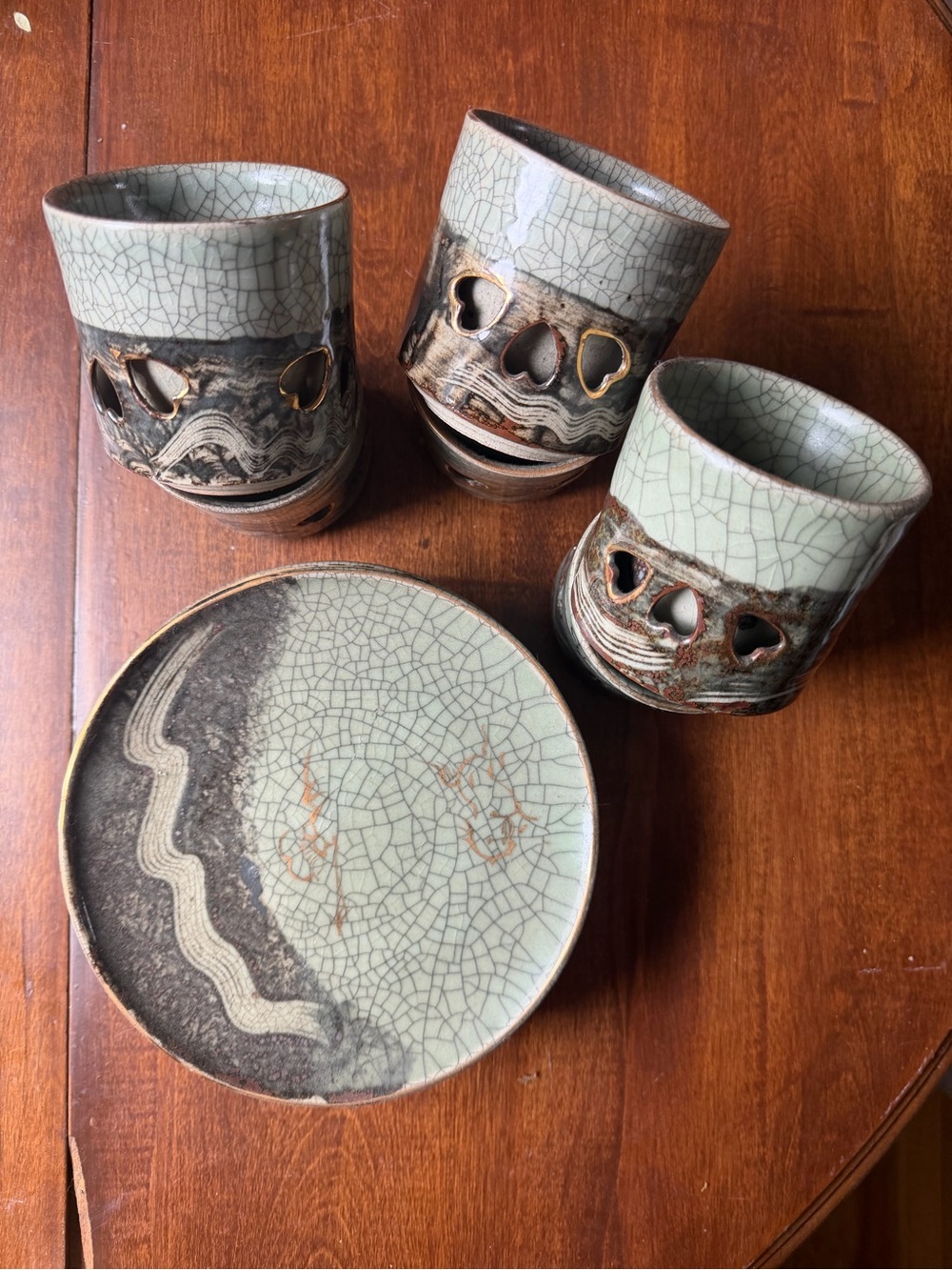Japanese Somayaki Galloping Horse Crackled Glaze